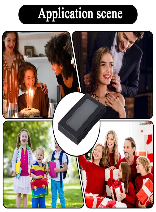 AojSup 50 Pcs Jewelry Packaging Boxes 5.4"x3.4"x0.7" Paper Necklace Gift Box Bulk Necklace Boxes With Window 50Display Card 60 Sticker for Displaying Necklaces Rings Bracelets Earrings, Black - Image 5